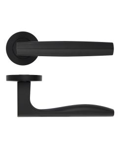 Matt Black Apennine Lever on Round Rose | RM140OMB