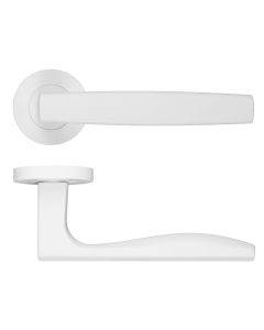Matt White Apennine Lever on Round Rose | RM140PCW