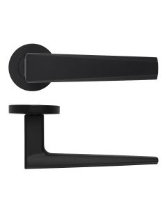 Matt Black Veloce Lever on Round Rose | RM150OMB