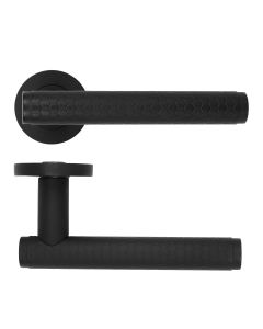 Matt Black Favo Lever on Round Rose | RM170OMB