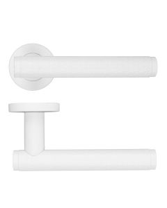Matt White Favo Lever on Round Rose | RM170PCW