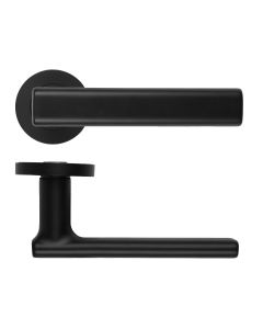 Matt Black Frigo Lever on Round Rose | RM180OMB