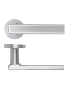 Satin Chrome Frigo Lever on Round Rose | RM180SC