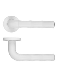 Matt White Vasco Lever on Round Rose | RM200PCW