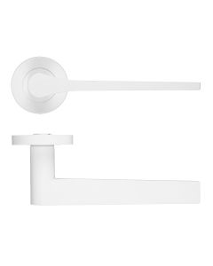 Matt White Gio Lever on Round Rose | RM210PCW