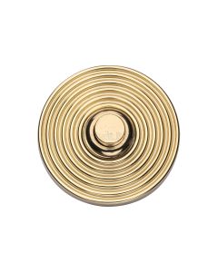 Heritage Brass Unlacquered Brass Reeded Bell Push