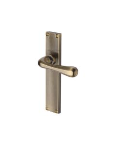 Heritage Brass Satin Nickel Charlbury Door Handle on Plate - Euro Profile