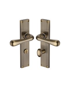 Heritage Brass Satin Brass Charlbury Door Handle on Plate - Lever Lock