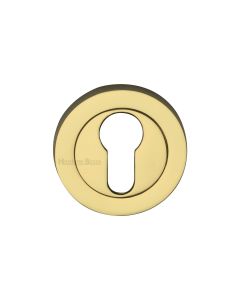 Polished Brass Euro Profile Cylinder Escutcheon Round - RS2004