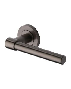 Matt Bronze Phoenix Door Handle on Round Rose