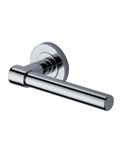 Polished Chrome Phoenix Door Handle on Round Rose