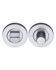 Satin Chrome Round Bathroom Turn & Release - RS2030