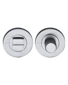 Satin Chrome Round Knurled Bathroom Turn & Release