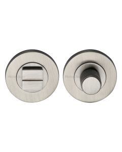 Satin Nickel Round Knurled Bathroom Turn & Release