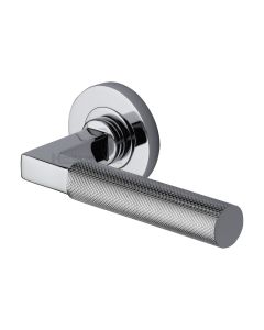 Polished Chrome Signac Door Handle on Round Rose