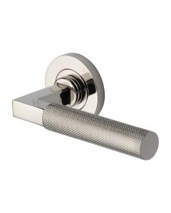 Polished Nickel Finish Signac Door Handle on Round Rose