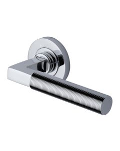 Polished Chrome Spectral Door Handle on Round Rose