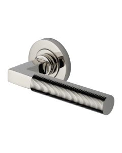 Polished Nickel Finish Spectral Door Handle on Round Rose