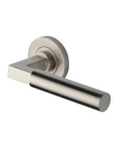 Satin Nickel Spectral Door Handle on Round Rose