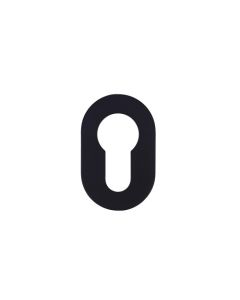 Powder Coat Black Rosso Mini Euro Key Escutcheon - 50x32mm