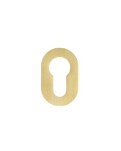 PVD Satin Brass Rosso Mini Euro Key Escutcheon - 50x32mm