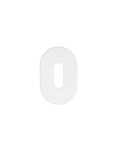 Powder Coat White Rosso Mini Standard Key Escutcheon - 50x32mm