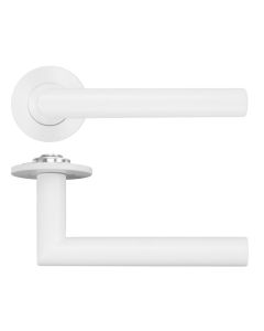 Matt White Lugano Lever on 4mm Round Slim Rose | RT010-SLIM-PCW