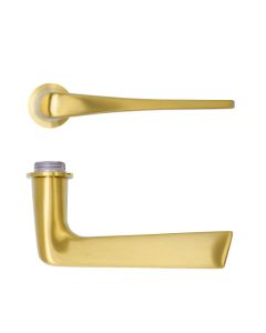 PVD Satin Brass Como Lever on 32mm Round Mini Rose | RT020-MINI-PVDSB