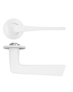 Matt White Como Lever on 4mm Round Slim Rose | RT020-SLIM-PCW