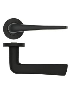 Matt Black Como Lever on Round Rose | RT020PCB