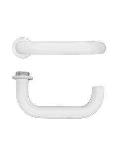 Powder Coat White Maggiore Lever on 32mm Round Mini Rose | RT030-MINI-PCW