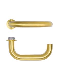 PVD Satin Brass Maggiore Lever on 32mm Round Mini Rose | RT030-MINI-PVDSB