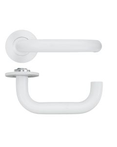 Matt White Maggiore Lever on 4mm Round Slim Rose | RT030-SLIM-PCW