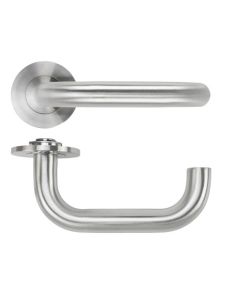 Satin Stainless Steel Maggiore Lever on 4mm Round Slim Rose | RT030-SLIM-SSS