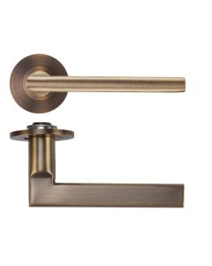 Antique Brass Varese Lever on 4mm Round Slim Rose | RT040-SLIM-AB