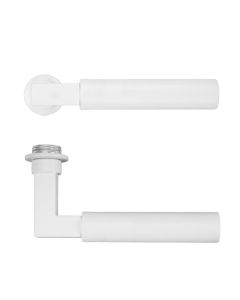 Powder Coat White Garda Lever on 32mm Round Mini Rose | RT050-MINI-PCW