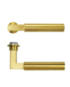 PVD Satin Brass Garda Lever on 32mm Round Mini Rose | RT050-MINI-PVDSB