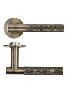 Antique Brass Orta Lever on 4mm Round Slim Rose | RT060-SLIM-AB
