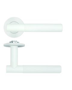 Matt White Orta Lever on 4mm Round Slim Rose | RT060-SLIM-PCW