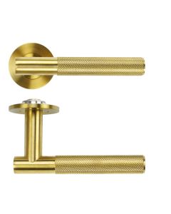 Satin Brass PVD Orta Lever on 4mm Round Slim Rose | RT060-SLIM-PVDSB