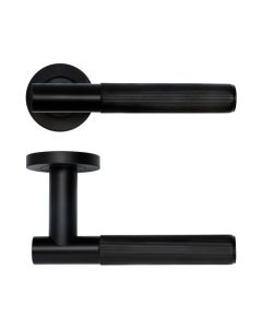 Set Black Idro Lined Lever on Round Rose | RT070PCB