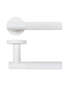 Set White Idro Lined Lever on Round Rose | RT070PCW