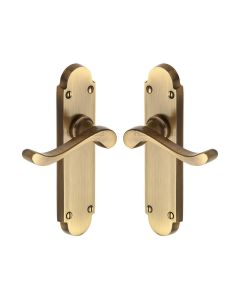 Heritage Brass Antique Brass Savoy Door Handle on Plate - Lever Latch