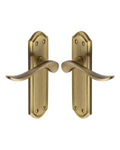 Heritage Brass Antique Brass Sandown Door Handle on Plate - Lever Latch