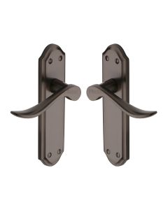 Heritage Brass Matt Bronze Sandown Door Handle on Plate - Lever Latch