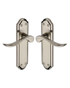 Heritage Brass Mercury Split Finish Sandown Door Handle on Plate - Lever Latch