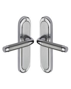 Heritage Brass Apollo Finish Saturn Door Handle on Plate - Lever Latch