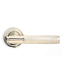 Polished Nickel Brompton Sprung Lever on Art Deco rose | 45668