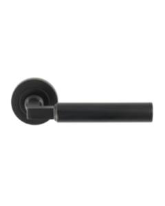Set Matt Black Amiata Lever Furniture on round rose | EUL040MB 