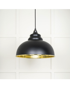 From the Anvil Hammered Brass Harborne Pendant in Elan Black | 49521EB